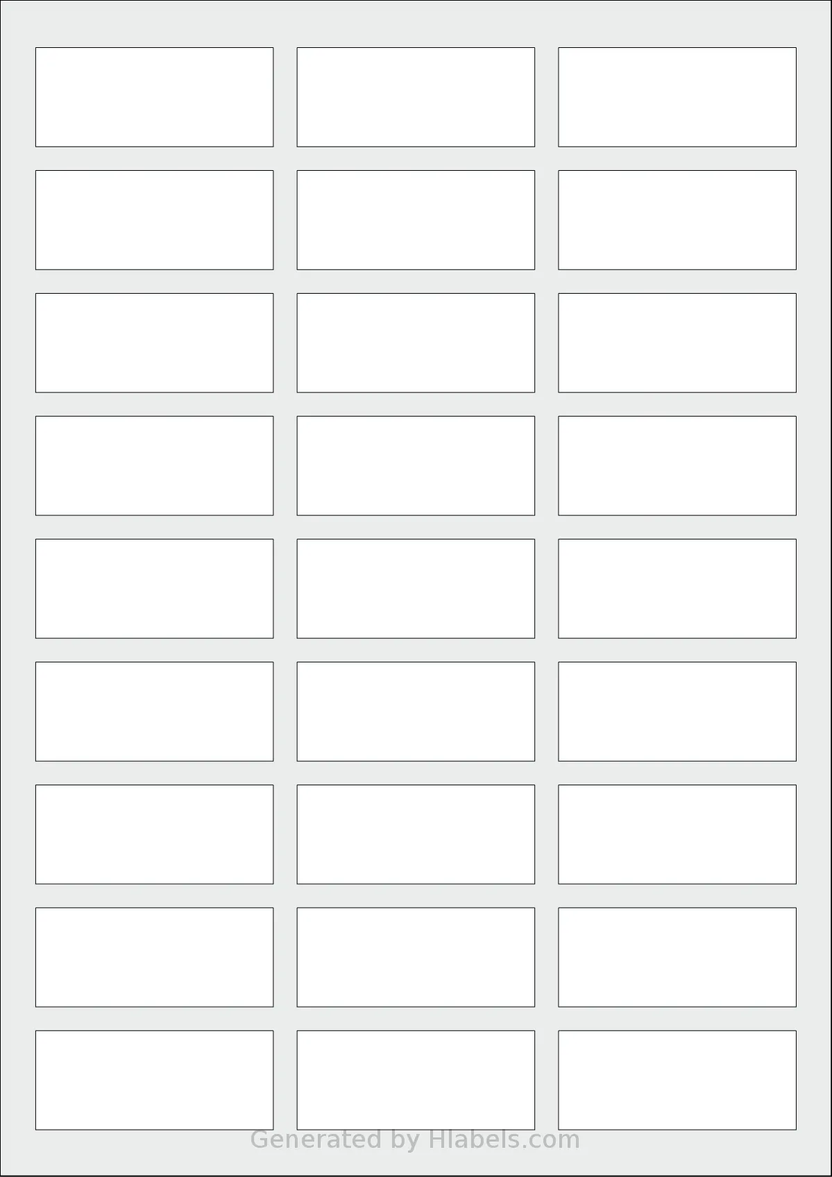 Avery® 6025 template with 27 rectangular 60 x 25 millimeter labels per sheet, on A4-size adhesive blank label sheets.