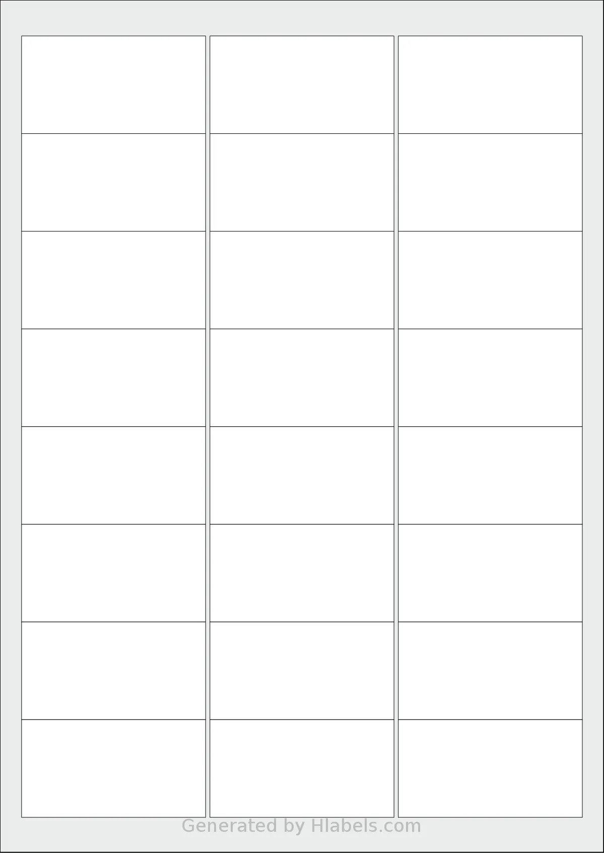 Avery® 6434 template with 24 rectangular 64 x 34 millimeter labels per sheet, on A4-size adhesive blank label sheets.