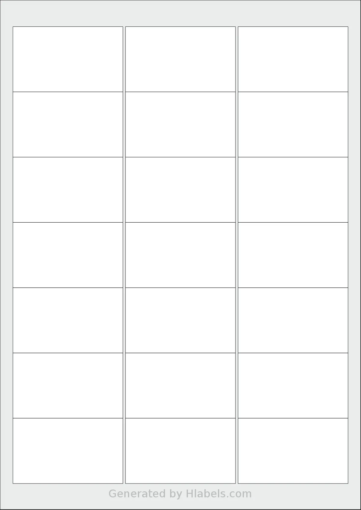 Avery® 6438 template with 21 rectangular 64 x 38 millimeter labels per sheet, on A4-size adhesive blank label sheets.