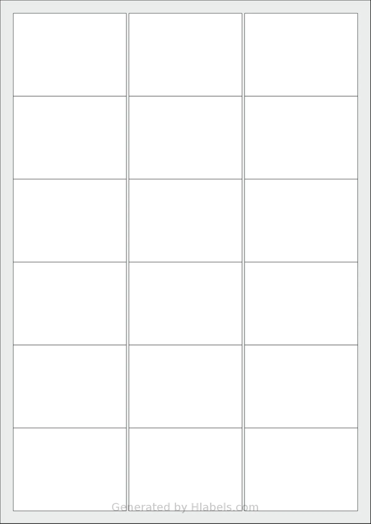 Avery® 6447 template with 18 rectangular 64 x 47 millimeter labels per sheet, on A4-size adhesive blank label sheets.