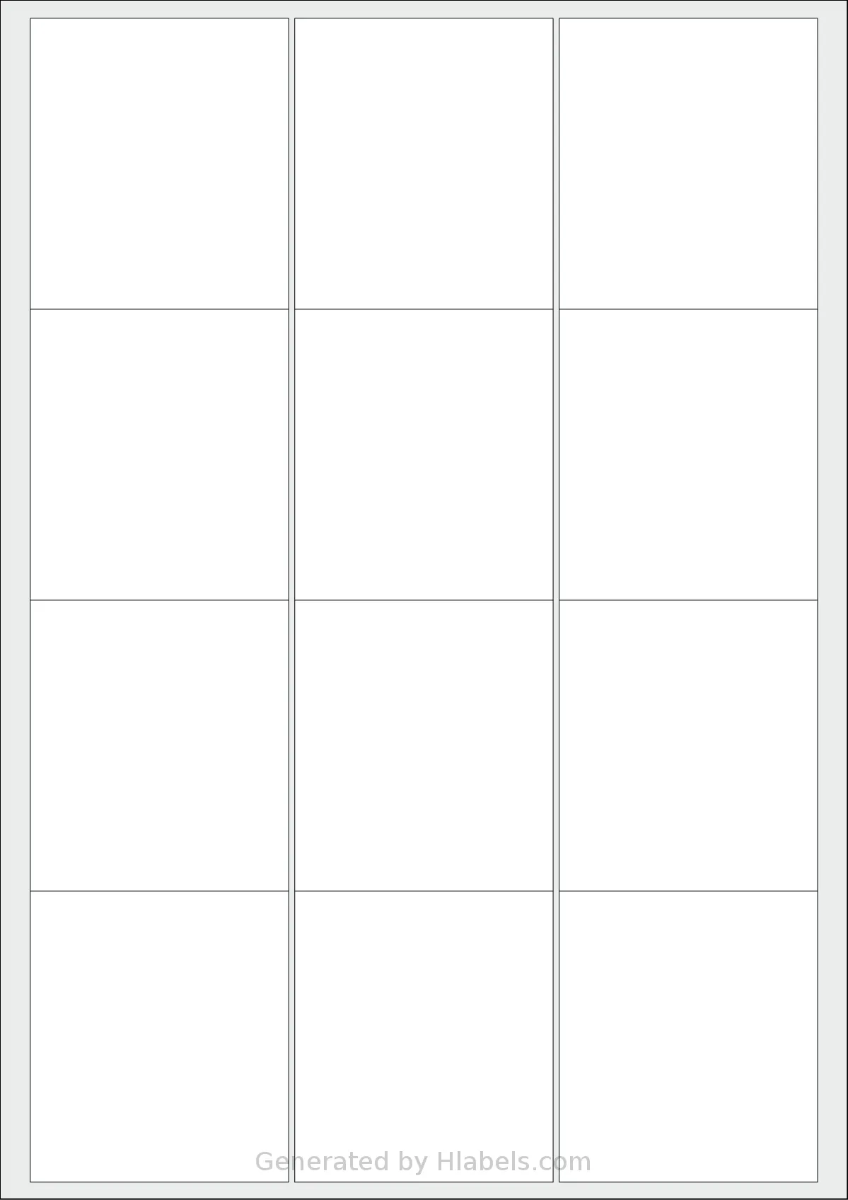 Avery® 6472 template with 12 rectangular 64 x 72 millimeter labels per sheet, on A4-size adhesive blank label sheets.