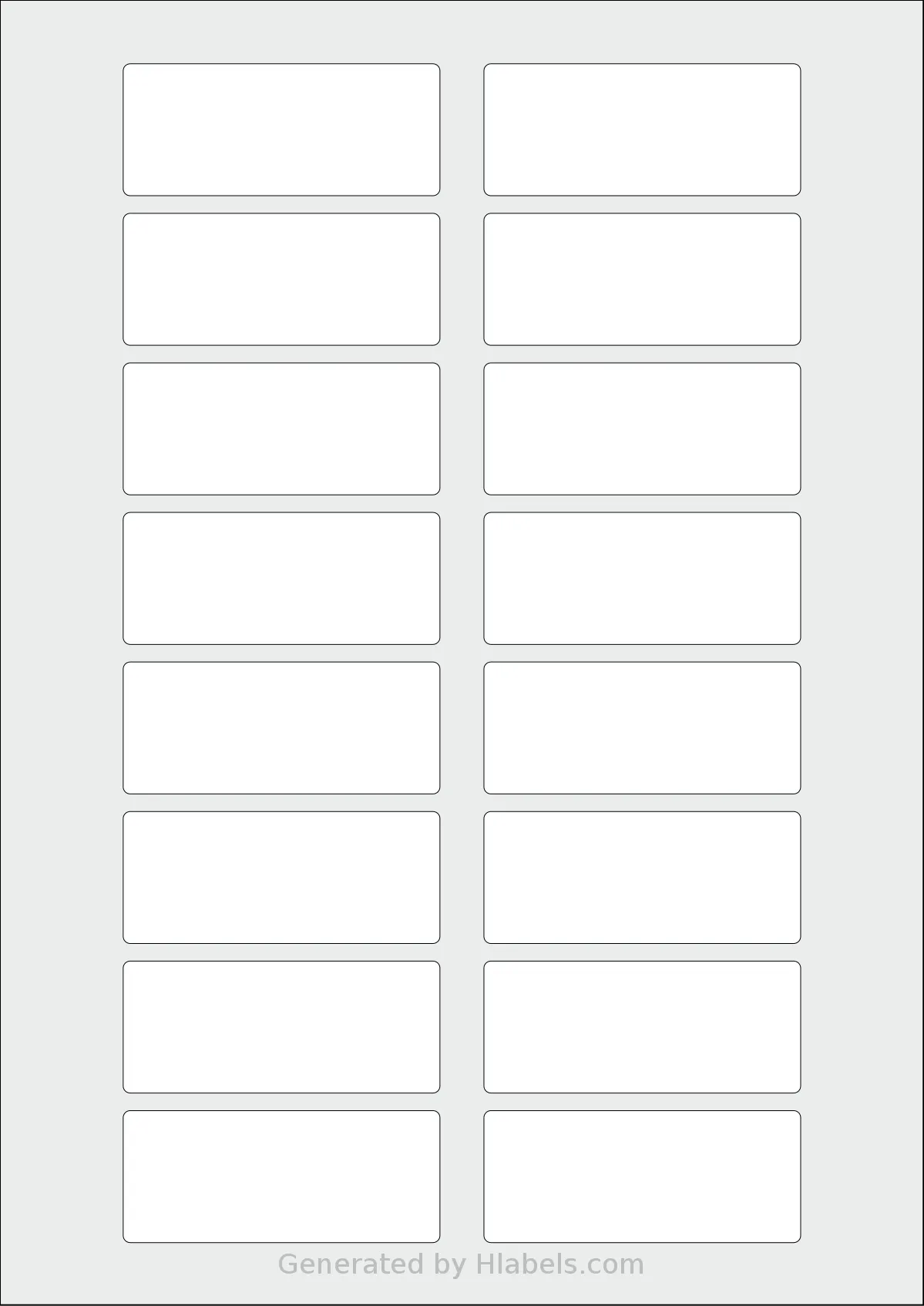 Avery® 72x30-R template with 16 rectangular 72 x 30 millimeter labels per sheet, on A4-size adhesive blank label sheets.