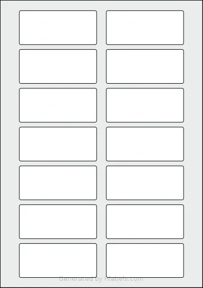 Avery® 80x35-R Template Avery® 80x35-R template with 14 rectangular 80 x 35 millimeter labels per sheet, on A4-size adhesive blank label sheets.