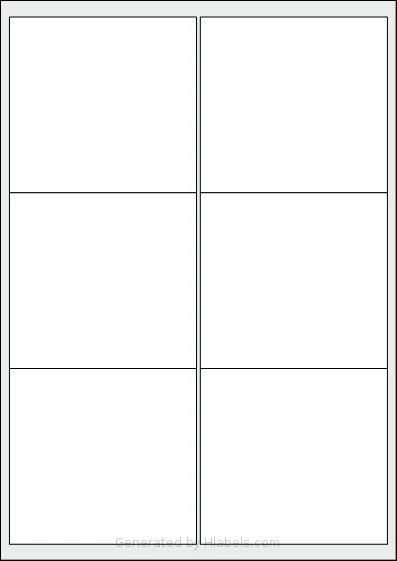 Avery® 9993 Template Avery® 9993 template with 6 rectangular 99 x 93 millimeter labels per sheet, on A4-size adhesive blank label sheets.