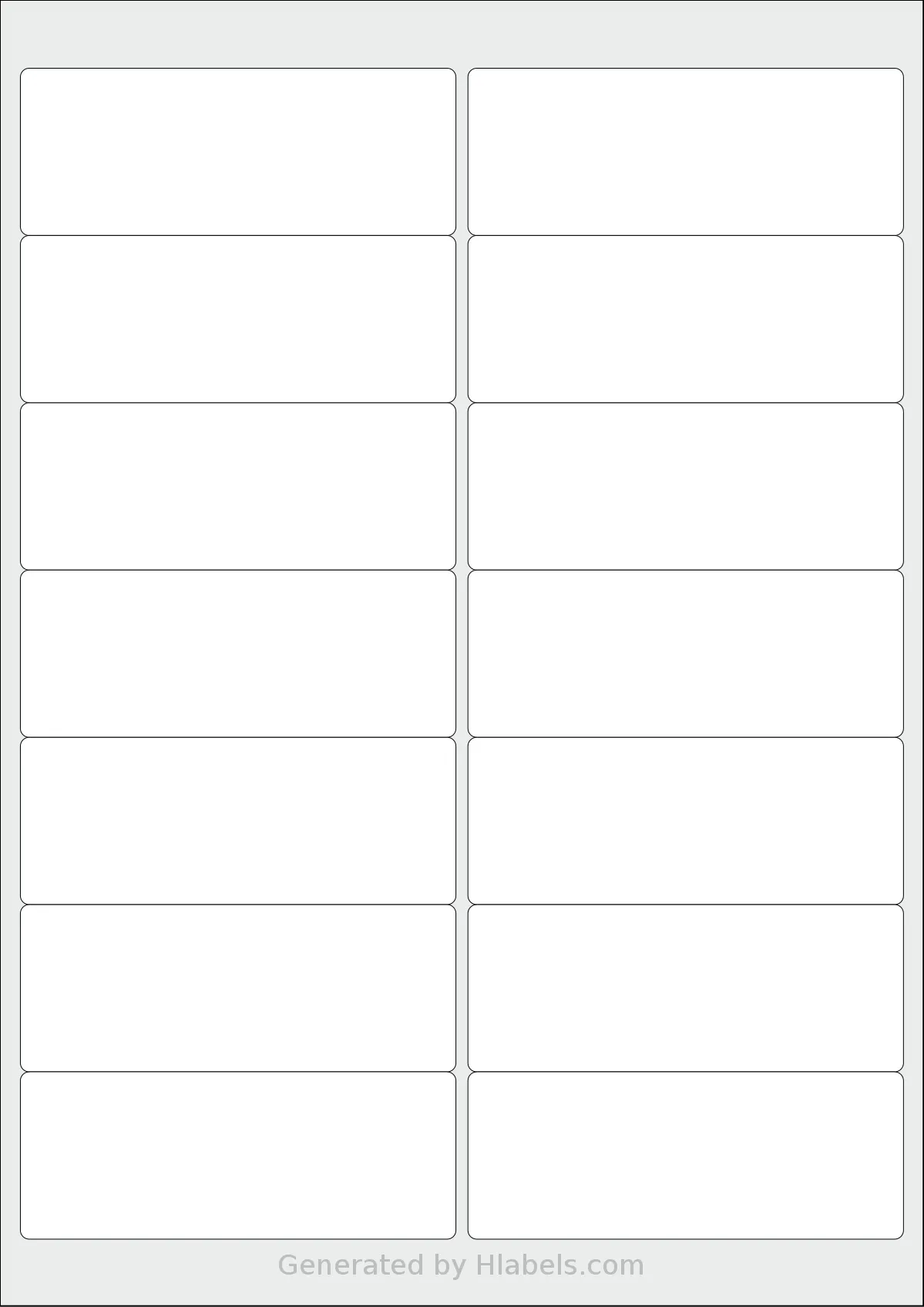 Avery® 99x38-R template with 14 rectangular 99 x 38 millimeter labels per sheet, on A4-size adhesive blank label sheets.