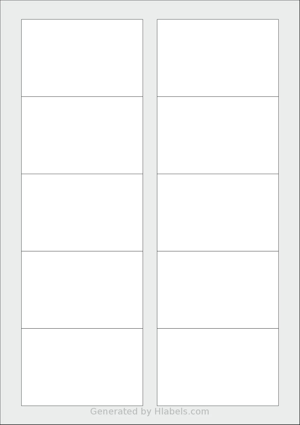 Avery® C32026 template with 10 rectangular 85 x 54 millimeter labels per sheet, on A4-size adhesive blank label sheets.