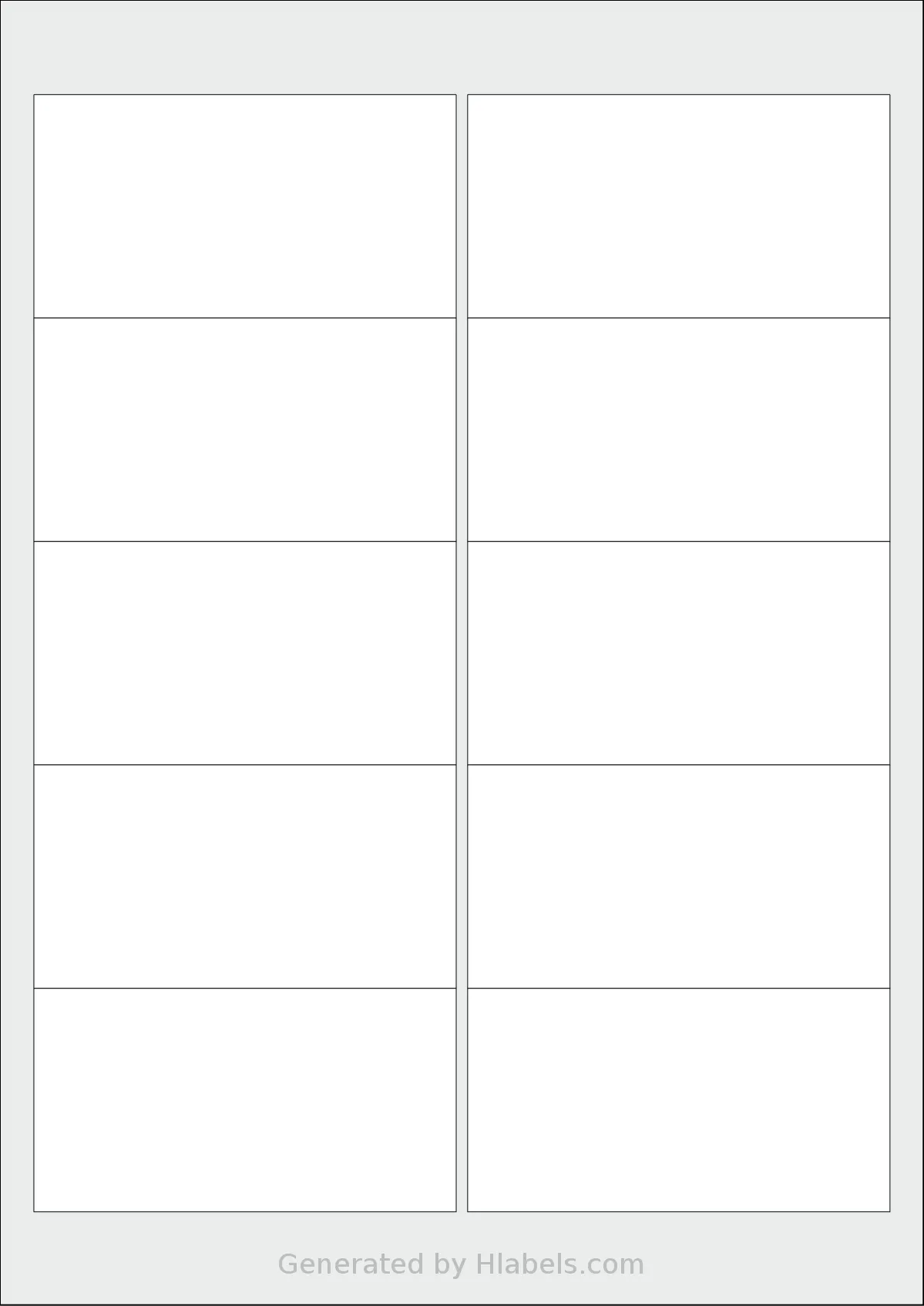 Avery® L7113 template with 10 rectangular 96 x 50.8 millimeter labels per sheet, on A4-size adhesive blank label sheets.