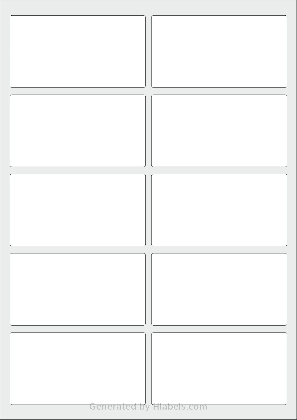 Avery® L7148 template with 10 rectangular 96 x 51 millimeter labels per sheet, on A4-size adhesive blank label sheets.