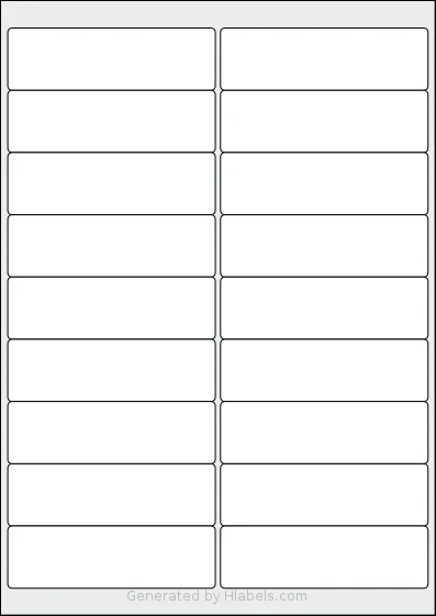 Avery® L7172 template with 18 rectangular 100 x 30 millimeter labels per sheet, on A4-size adhesive blank label sheets.