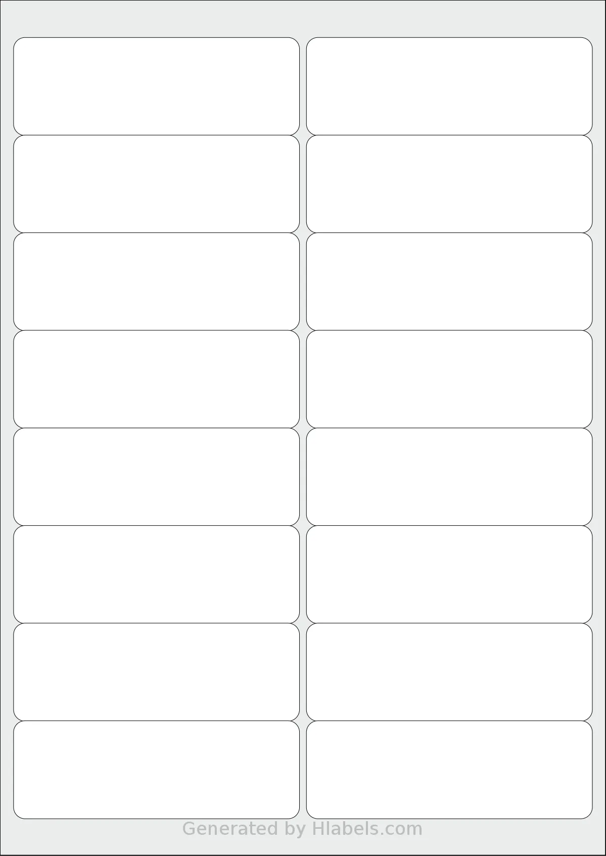 Avery® L7276 template with 16 rectangular 99.1 x 34 millimeter labels per sheet, on A4-size adhesive blank label sheets.