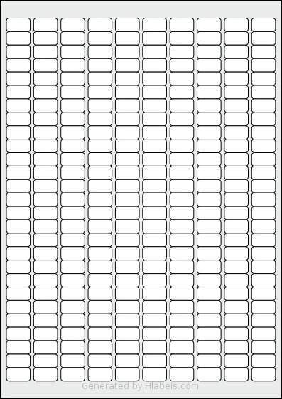 Avery® L7657 Template Avery® L7657 template with 270 rectangular 17.8 x 10 millimeter labels per sheet, on A4-size adhesive blank label sheets.