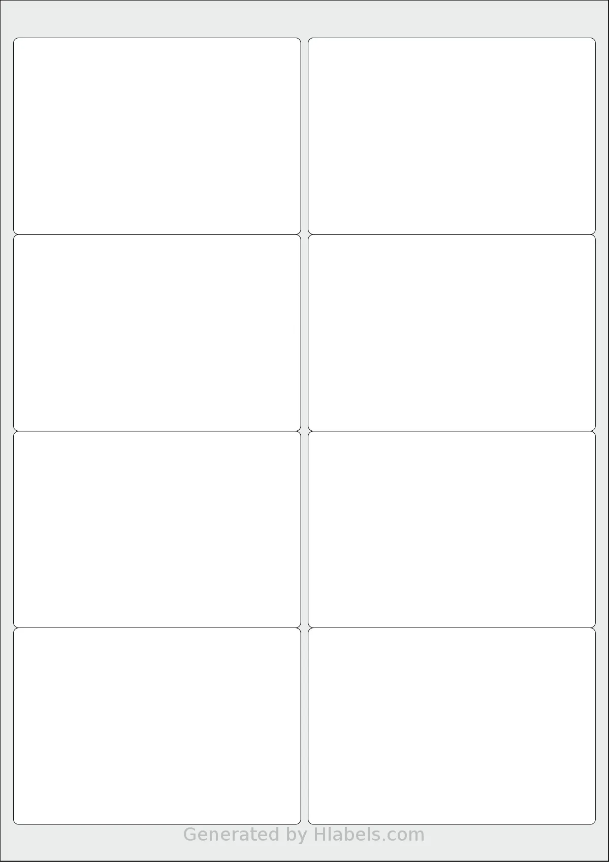 Avery® L7993 template with 8 rectangular 99.1 x 67.7 millimeter labels per sheet, on A4-size adhesive blank label sheets.