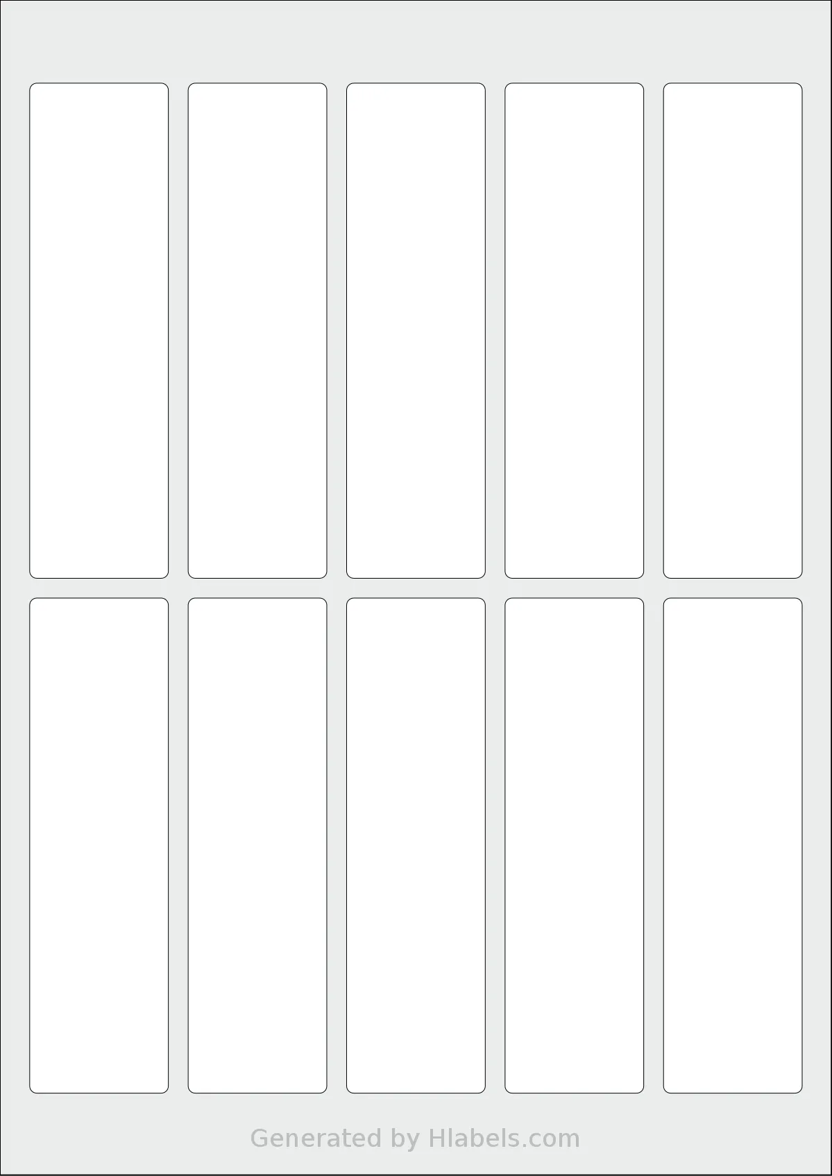 Avery® Zweckform 125x35 template with 10 rectangular 35 x 125 millimeter labels per sheet, on A4-size adhesive blank label sheets.