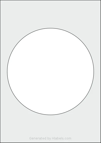 Avery® Zweckform 180 template with 1 circle labels per sheet, each 180 millimeter in diameter, on A4-size adhesive blank label sheets.