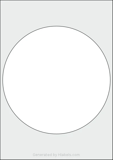 Avery® Zweckform 200 template with 1 circle labels per sheet, each 200 millimeter in diameter, on A4-size adhesive blank label sheets.
