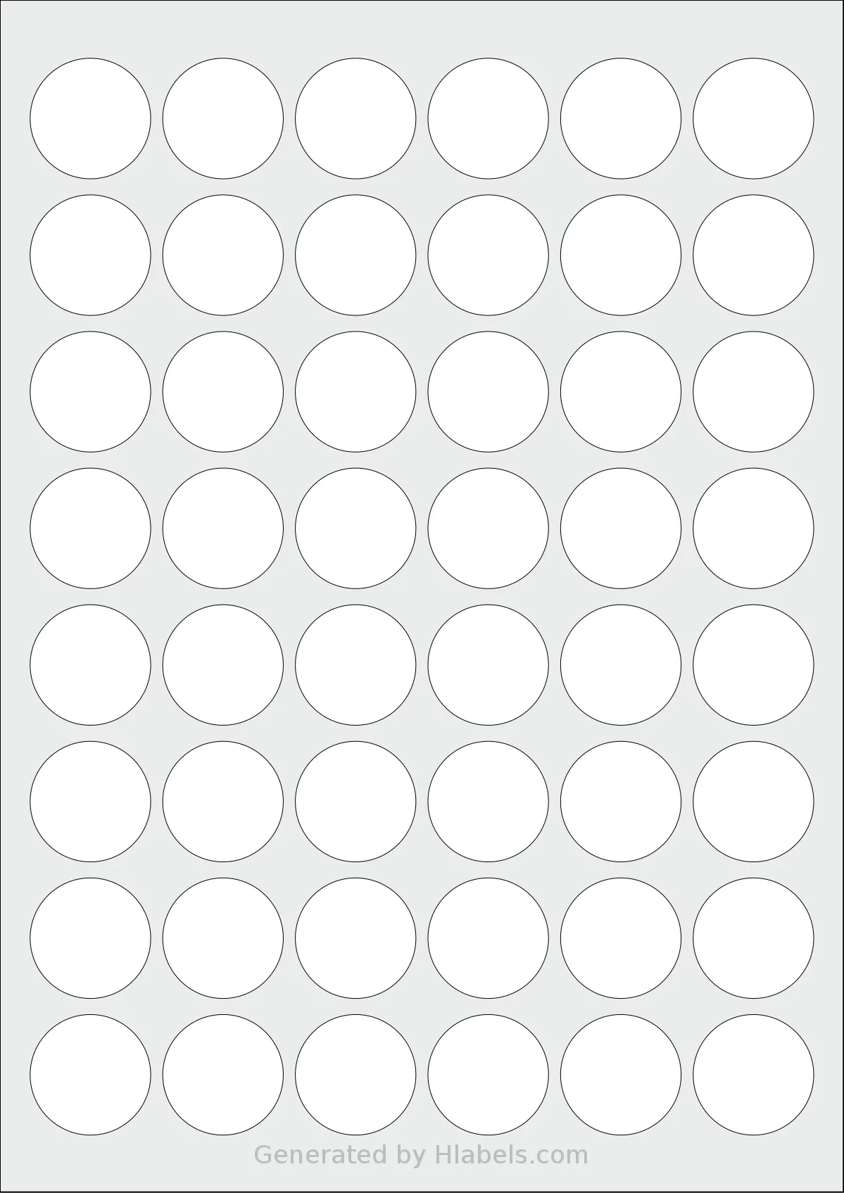 Avery® Zweckform 30 template with 48 circle labels per sheet, each 30 millimeter in diameter, on A4-size adhesive blank label sheets.