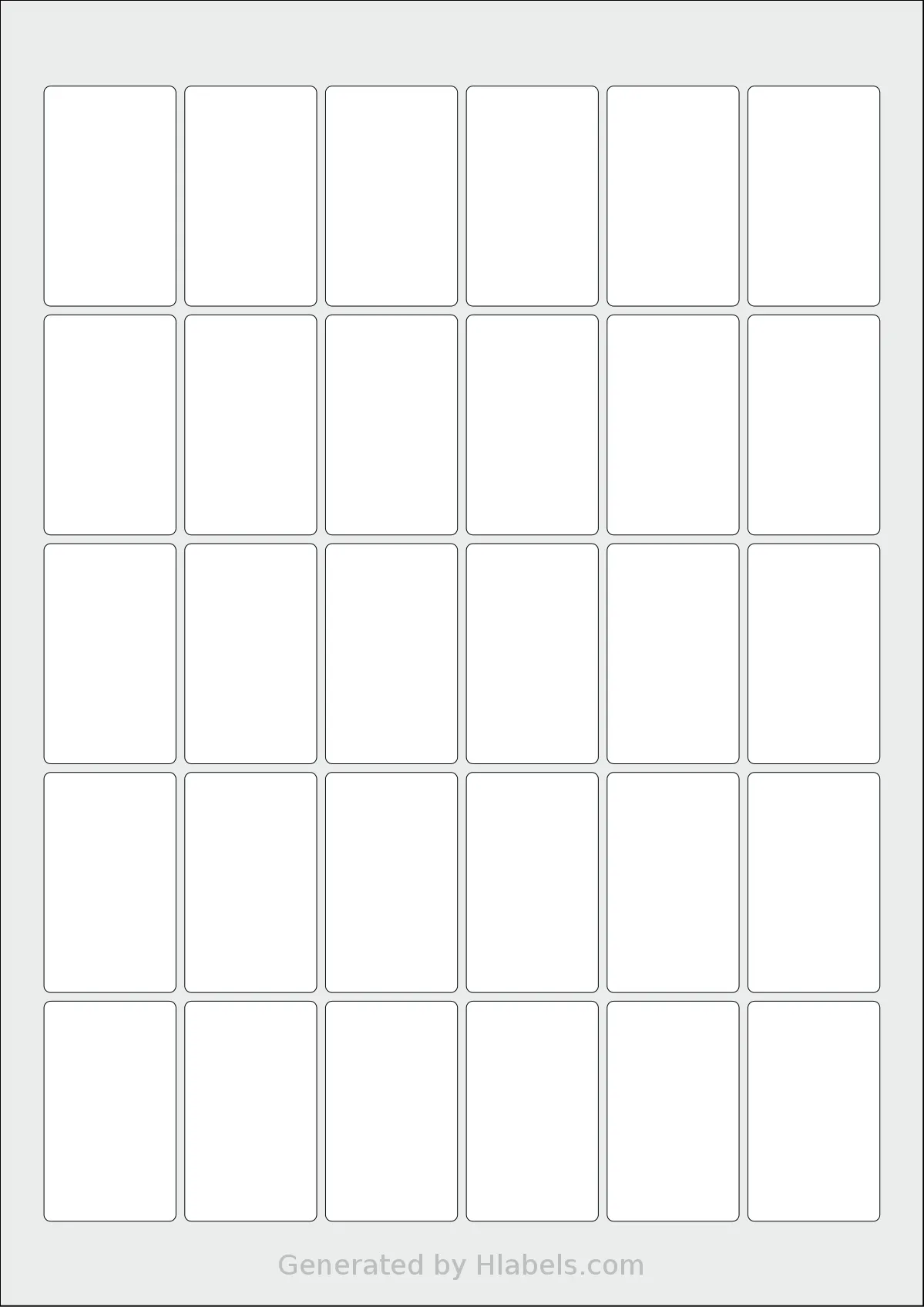 Avery® Zweckform 30x50 template with 30 rectangular 30 x 50 millimeter labels per sheet, on A4-size adhesive blank label sheets.