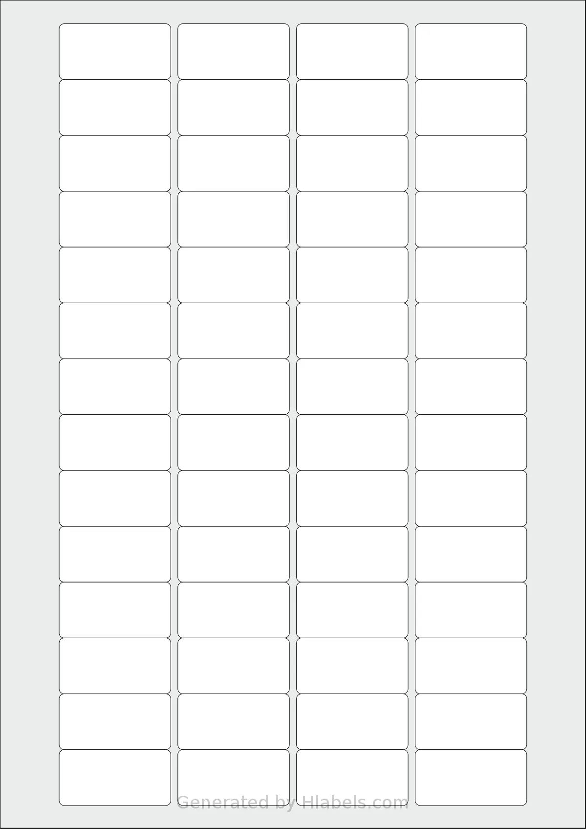Avery® Zweckform 40x20 template with 56 rectangular 40 x 20 millimeter labels per sheet, on A4-size adhesive blank label sheets.