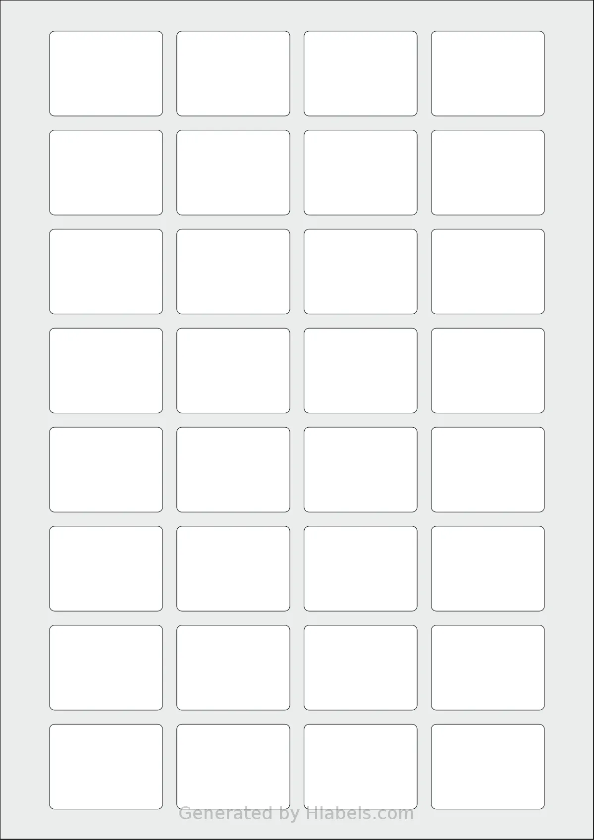 Avery® Zweckform 40x30 template with 32 rectangular 40 x 30 millimeter labels per sheet, on A4-size adhesive blank label sheets.