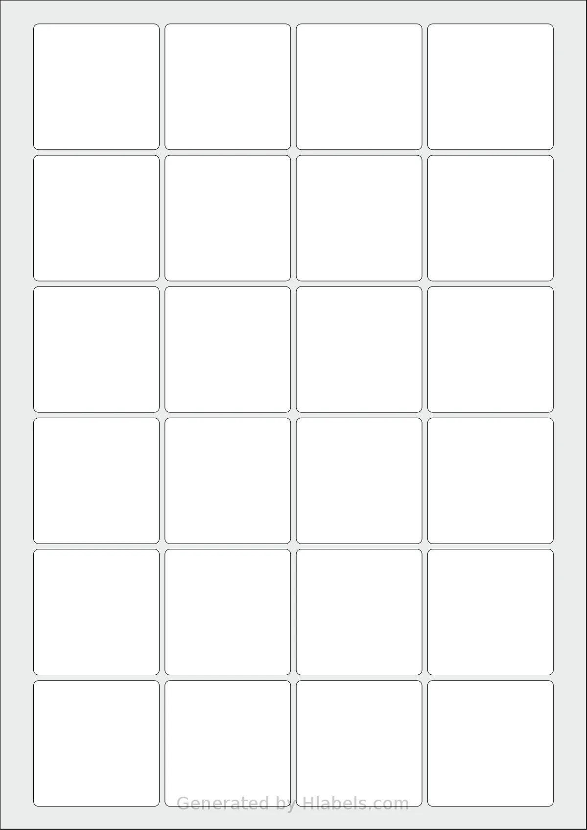 Avery® Zweckform 45x45-S template with 24 square 45 x 45 millimeter labels per sheet, on A4-size adhesive blank label sheets.