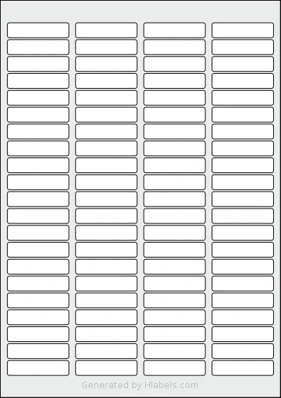 Avery® Zweckform 46x11 Template Avery® Zweckform 46x11 template with 84 rectangular 46 x 11.1 millimeter labels per sheet, on A4-size adhesive blank label sheets.