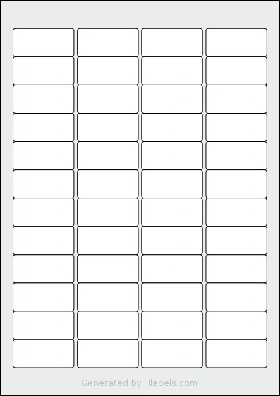 Avery® Zweckform 46x21 Template Avery® Zweckform 46x21 template with 48 rectangular 45.7 x 21.2 millimeter labels per sheet, on A4-size adhesive blank label sheets.
