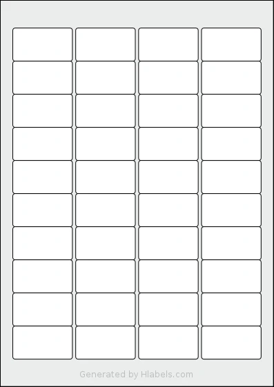 Avery® Zweckform 46x25 Template Avery® Zweckform 46x25 template with 40 rectangular 45.7 x 25.4 millimeter labels per sheet, on A4-size adhesive blank label sheets.