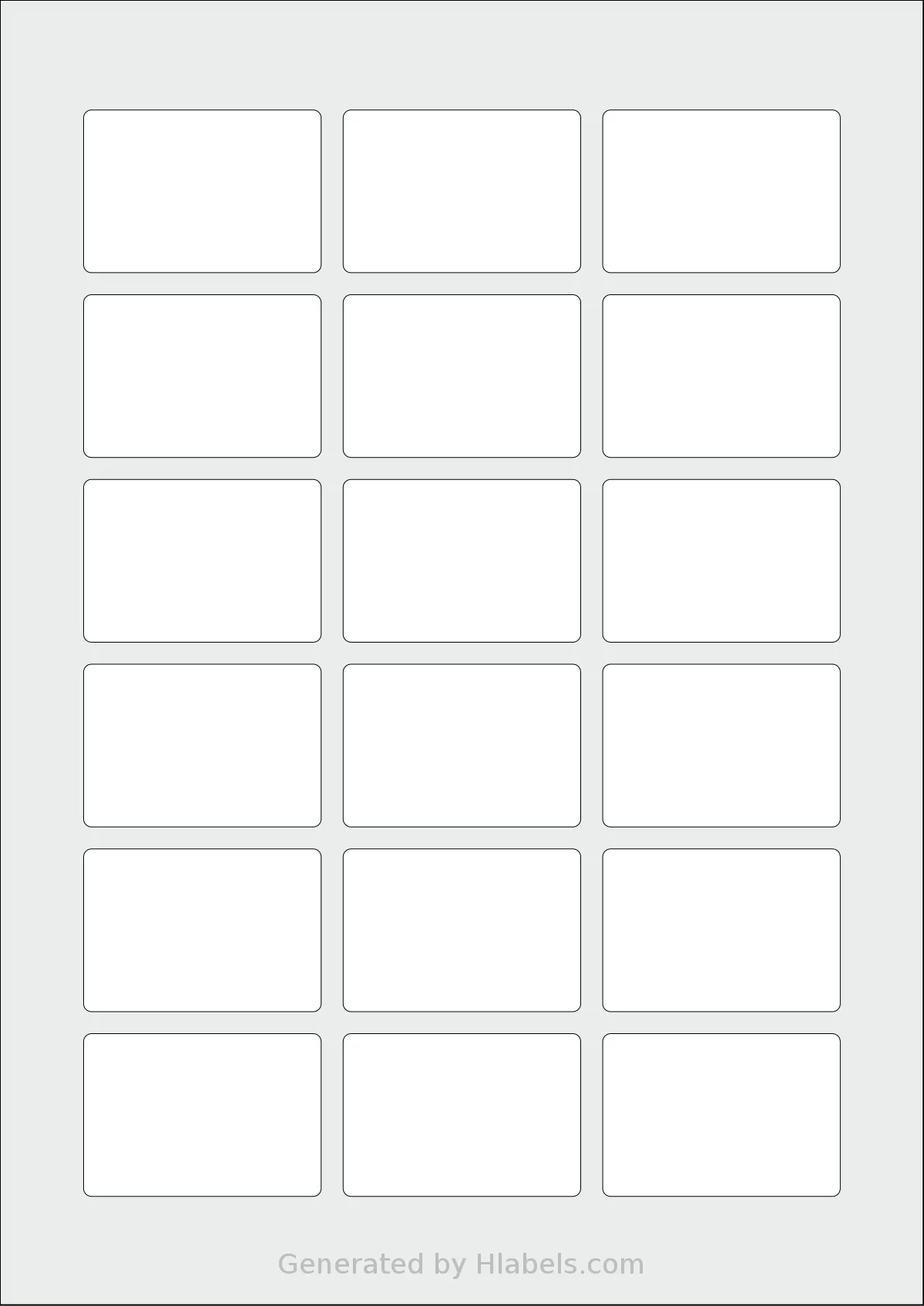 Avery® Zweckform 54x37 template with 18 rectangular 54 x 37 millimeter labels per sheet, on A4-size adhesive blank label sheets.