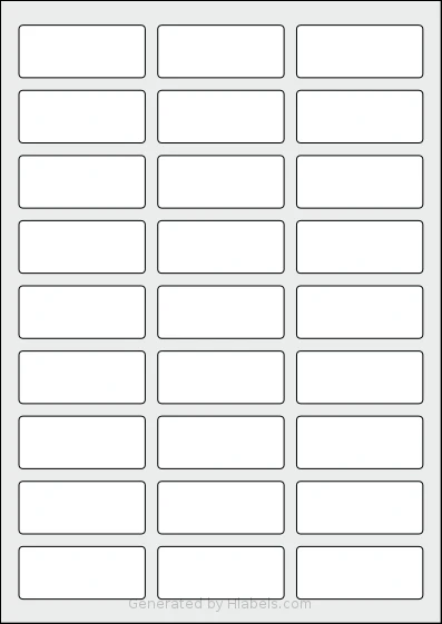 Avery® Zweckform 60x25 Template Avery® Zweckform 60x25 template with 27 rectangular 60 x 25 millimeter labels per sheet, on A4-size adhesive blank label sheets.
