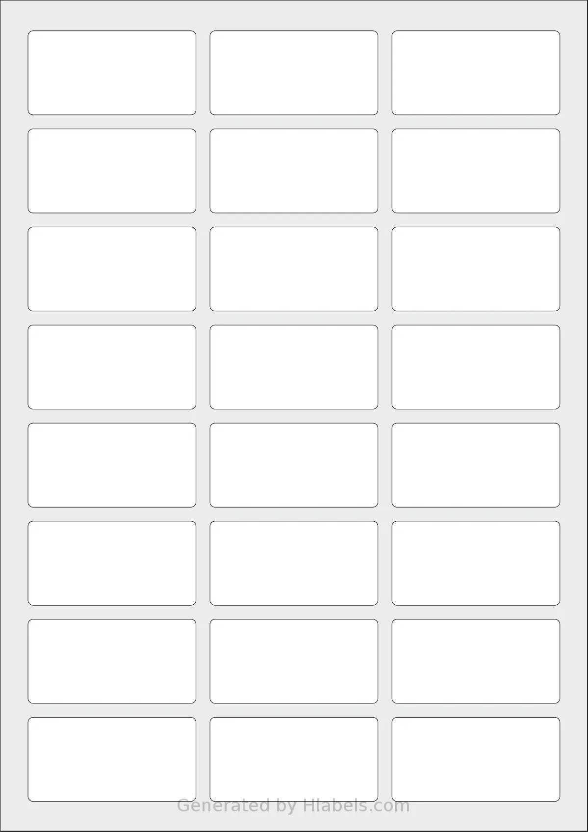 Avery® Zweckform 60x30 template with 24 rectangular 60 x 30 millimeter labels per sheet, on A4-size adhesive blank label sheets.