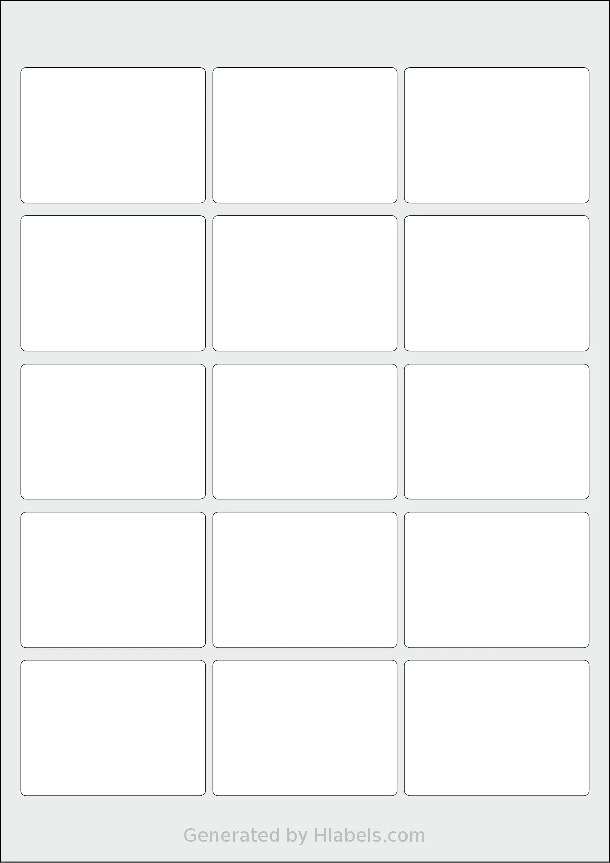 Avery® Zweckform 64x47 template with 15 rectangular 63.5 x 46.6 millimeter labels per sheet, on A4-size adhesive blank label sheets.