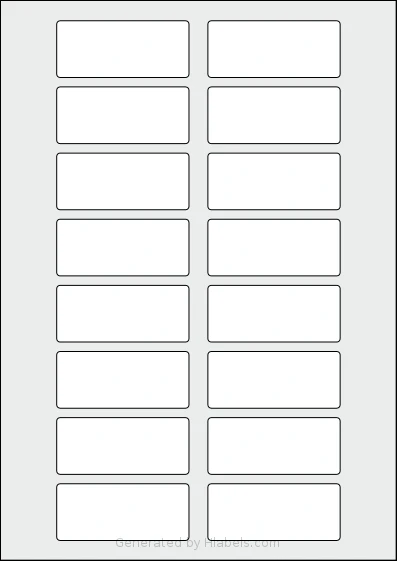Avery® Zweckform 70x30 template with 16 rectangular 70 x 30 millimeter labels per sheet, on A4-size adhesive blank label sheets.