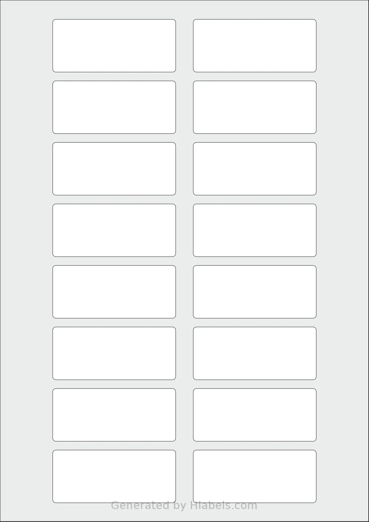 Avery® Zweckform 70x30 template with 16 rectangular 70 x 30 millimeter labels per sheet, on A4-size adhesive blank label sheets.
