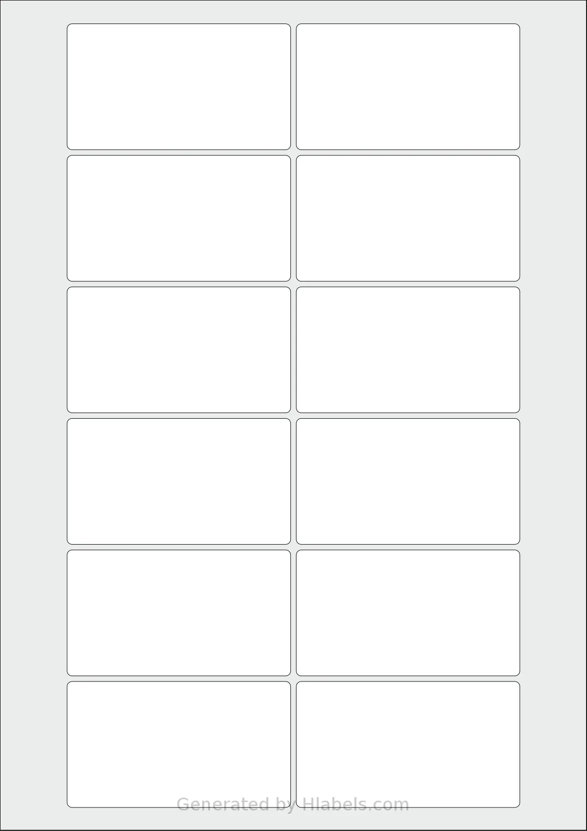 Avery® Zweckform 80x45 template with 12 rectangular 80 x 45 millimeter labels per sheet, on A4-size adhesive blank label sheets.
