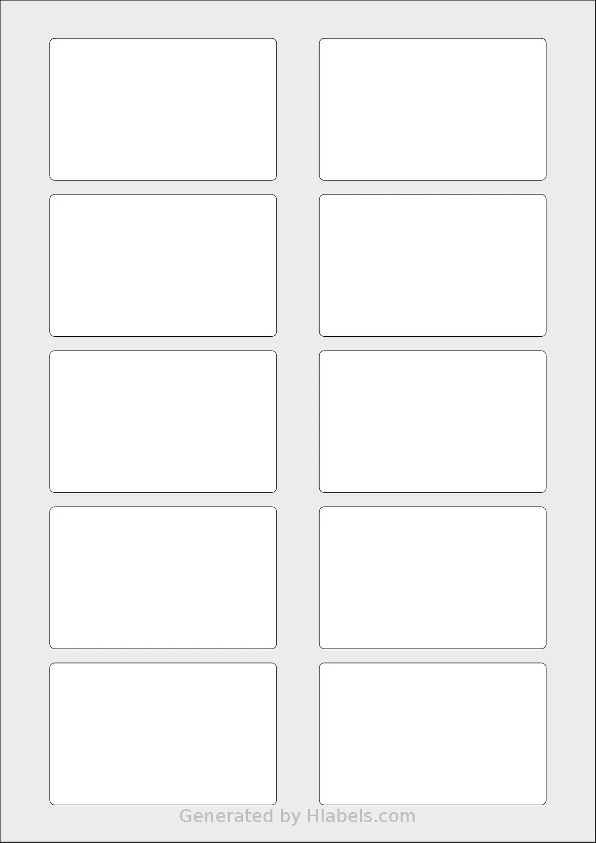 Avery® Zweckform 80x50 template with 10 rectangular 80 x 50 millimeter labels per sheet, on A4-size adhesive blank label sheets.