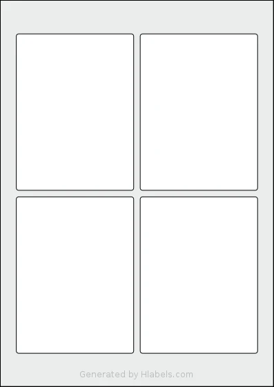 Avery® Zweckform 90x120 Template Avery® Zweckform 90x120 template with 4 rectangular 90 x 120 millimeter labels per sheet, on A4-size adhesive blank label sheets.