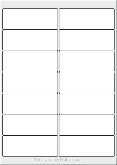 Avery® Zweckform 99x38 Template Avery® Zweckform 99x38 template with 14 rectangular 99.1 x 38.1 millimeter labels per sheet, on A4-size adhesive blank label sheets.