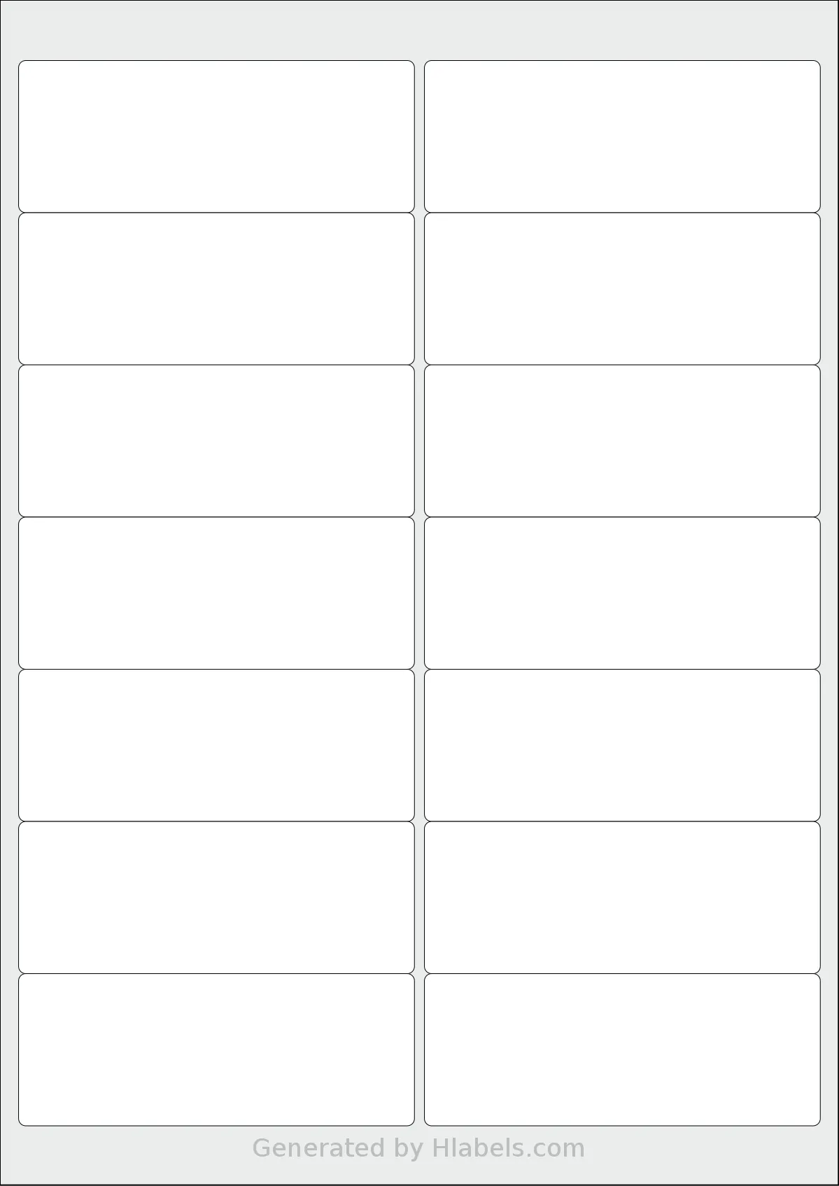 Avery® Zweckform 99x38 template with 14 rectangular 99.1 x 38.1 millimeter labels per sheet, on A4-size adhesive blank label sheets.