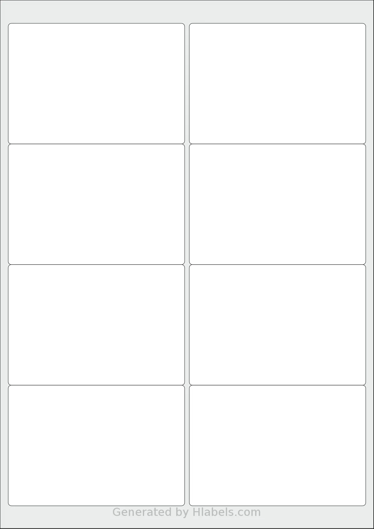 Avery® Zweckform 99x68 template with 8 rectangular 99.1 x 67.7 millimeter labels per sheet, on A4-size adhesive blank label sheets.
