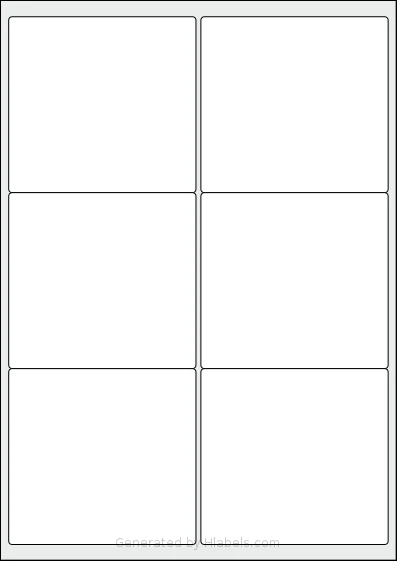Avery® Zweckform 99x93 Template Avery® Zweckform 99x93 template with 6 rectangular 99.1 x 93.1 millimeter labels per sheet, on A4-size adhesive blank label sheets.