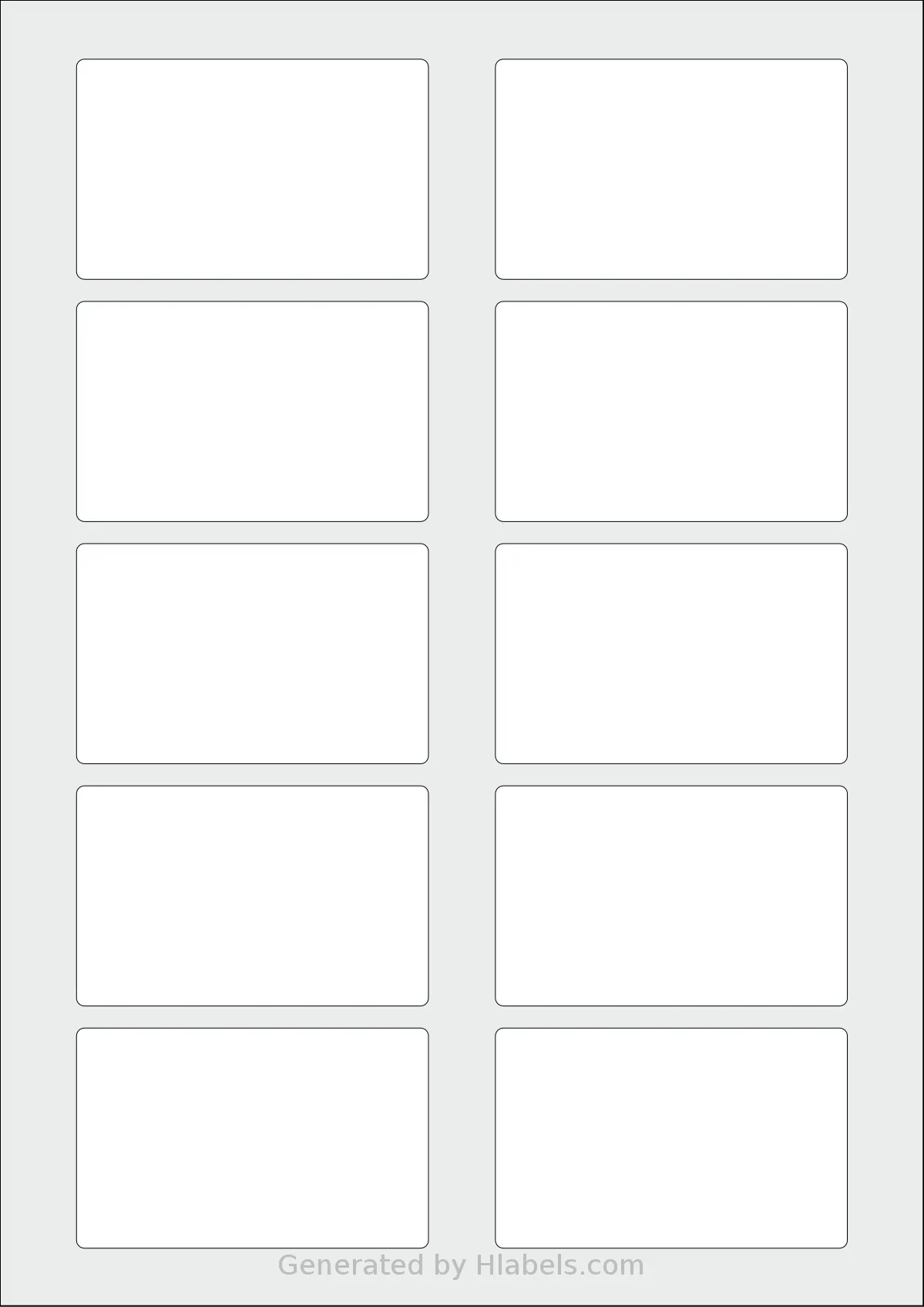Avery® Zweckform L4785 template with 10 rectangular 80 x 50 millimeter labels per sheet, on A4-size adhesive blank label sheets.