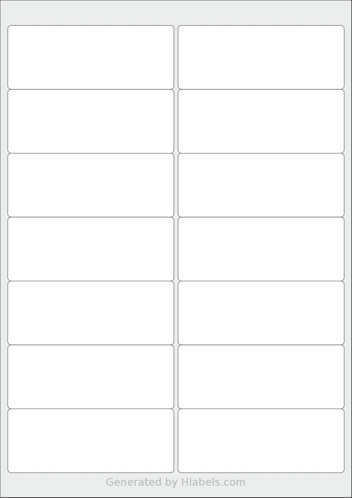 BioLabels® CL1499BIO template with 14 rectangular 99.1 x 38.1 millimeter labels per sheet, on A4-size adhesive blank label sheets.