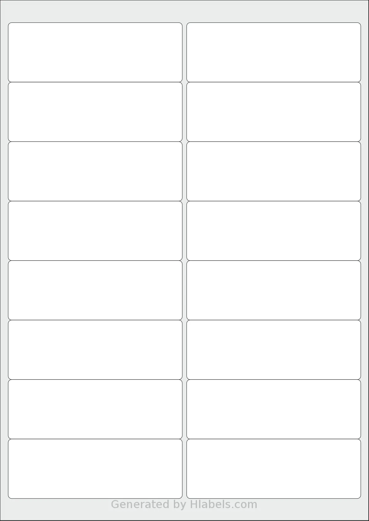 BioLabels® CL1699BIO template with 16 rectangular 99.1 x 33.9 millimeter labels per sheet, on A4-size adhesive blank label sheets.
