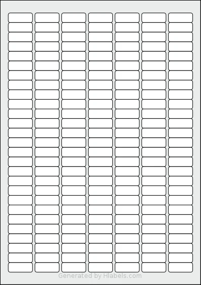 BioLabels® CL18925BIO template with 189 rectangular 25.4 x 10 millimeter labels per sheet, on A4-size adhesive blank label sheets.