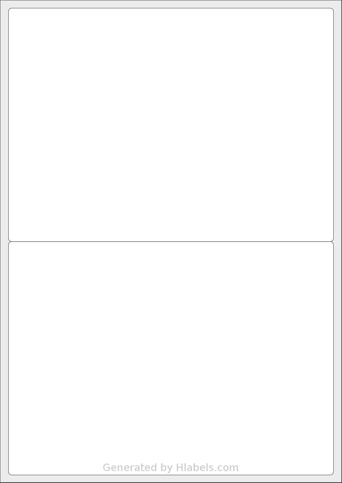 BioLabels® CL2199BIO template with 2 rectangular 199.6 x 143.5 millimeter labels per sheet, on A4-size adhesive blank label sheets.