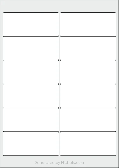 CloudLabels® CL1299 template with 12 rectangular 98.8 x 42.2 millimeter labels per sheet, on A4-size adhesive blank label sheets.