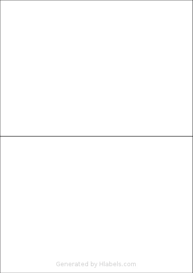 CloudLabels® CL2210 template with 2 rectangular 210 x 148.75 millimeter labels per sheet, on A4-size adhesive blank label sheets.