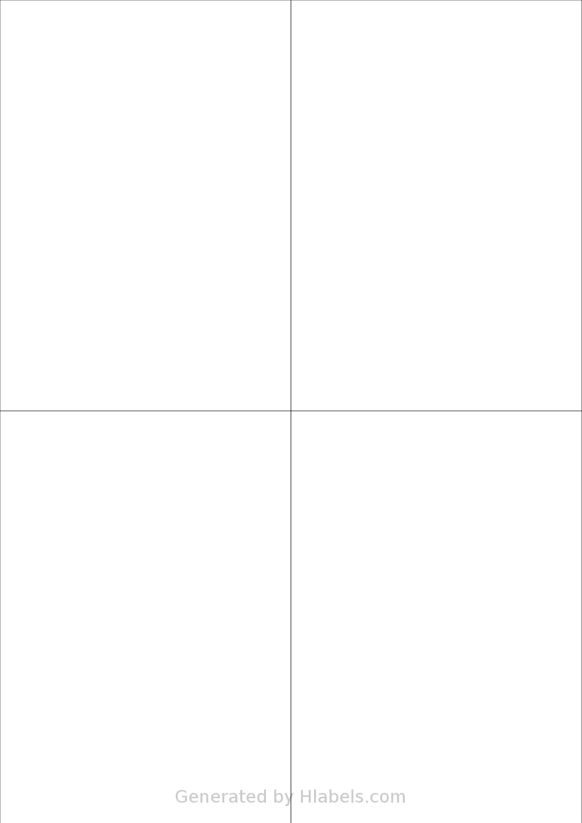 CloudLabels® CL4105 template with 4 rectangular 105 x 148.75 millimeter labels per sheet, on A4-size adhesive blank label sheets.