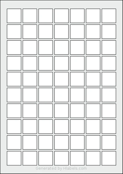 Herma® 10105 Template Herma® 10105 template with 70 square 24 x 24 millimeter labels per sheet, on A4-size adhesive blank label sheets.