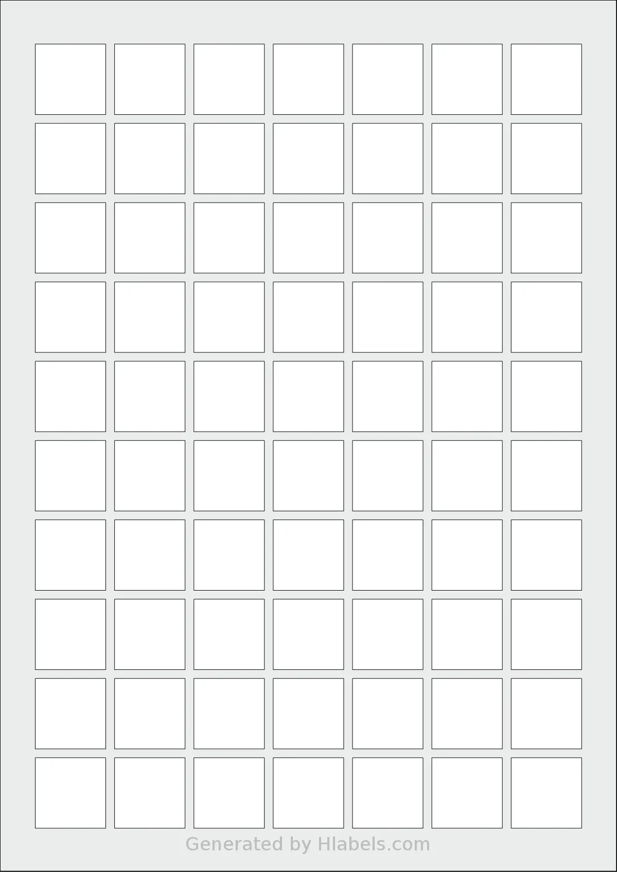 Herma® 10105 template with 70 square 24 x 24 millimeter labels per sheet, on A4-size adhesive blank label sheets.